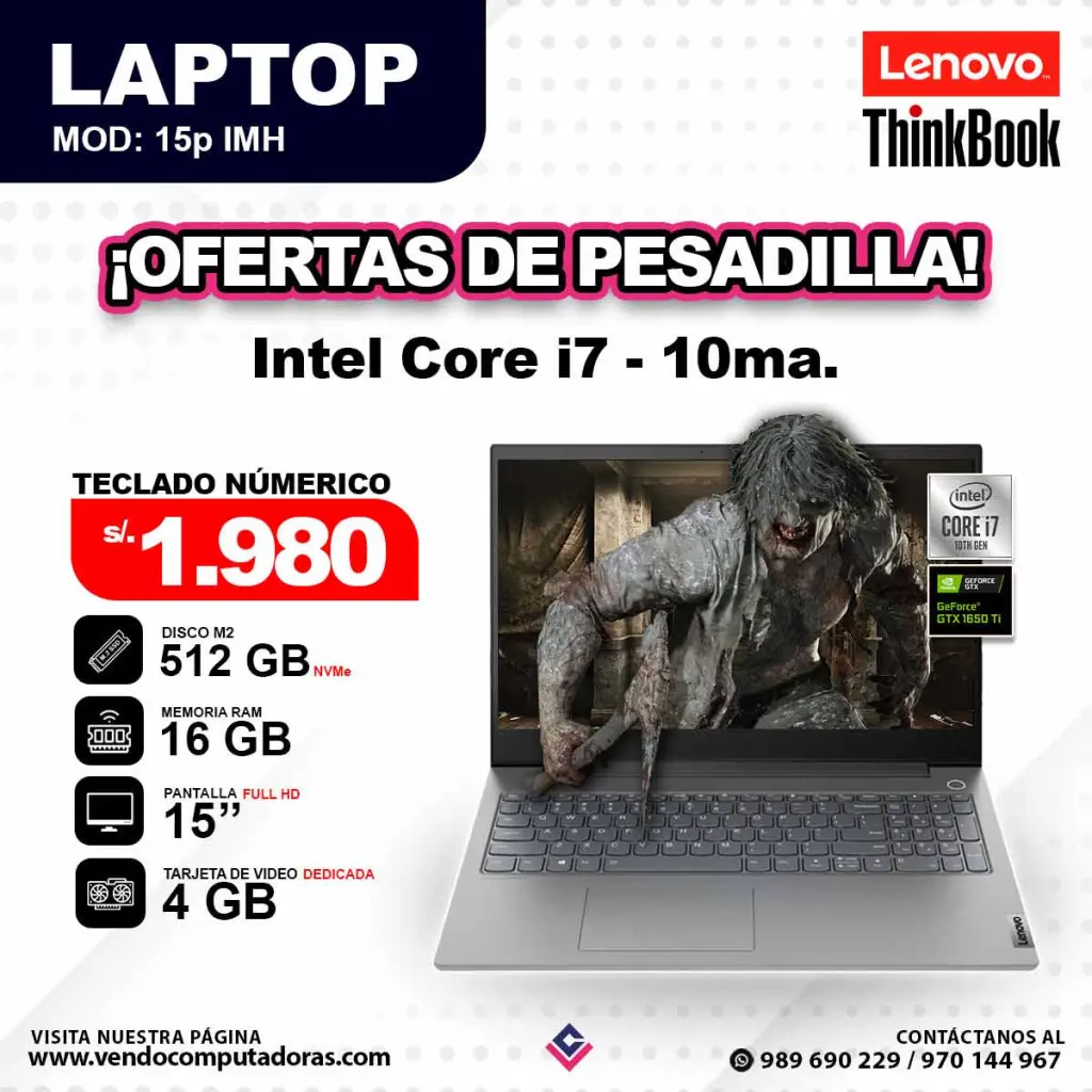Laptop THINKBOOK Core i7 - 10ma / 15p IMH