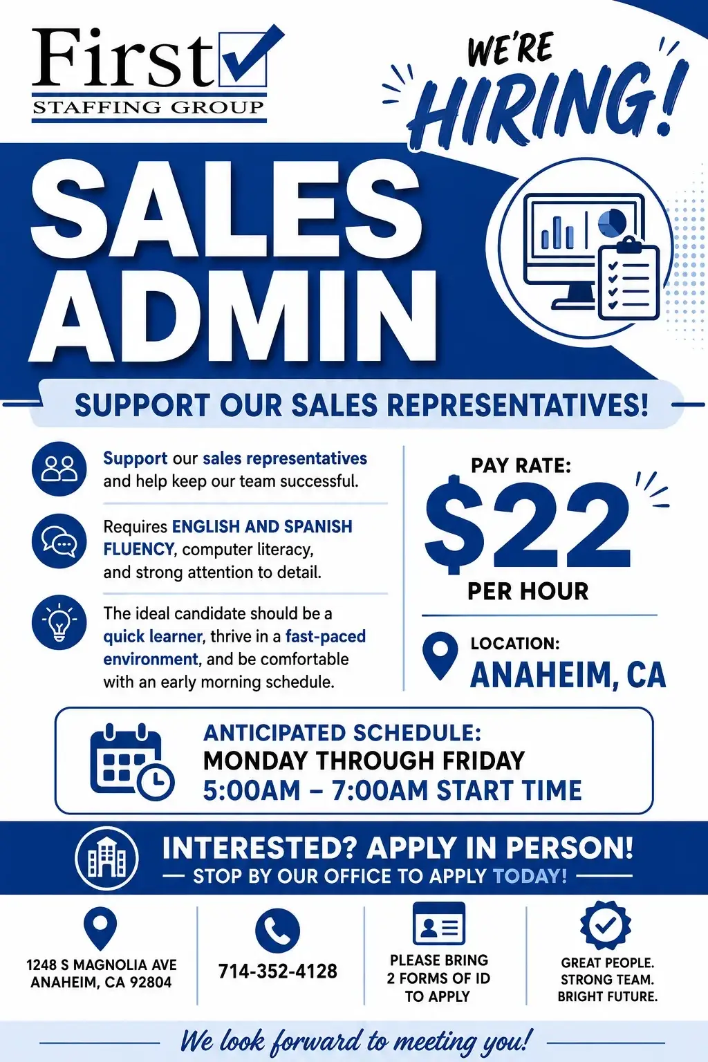 SALES ADMIN - ENTRY LEVEL
