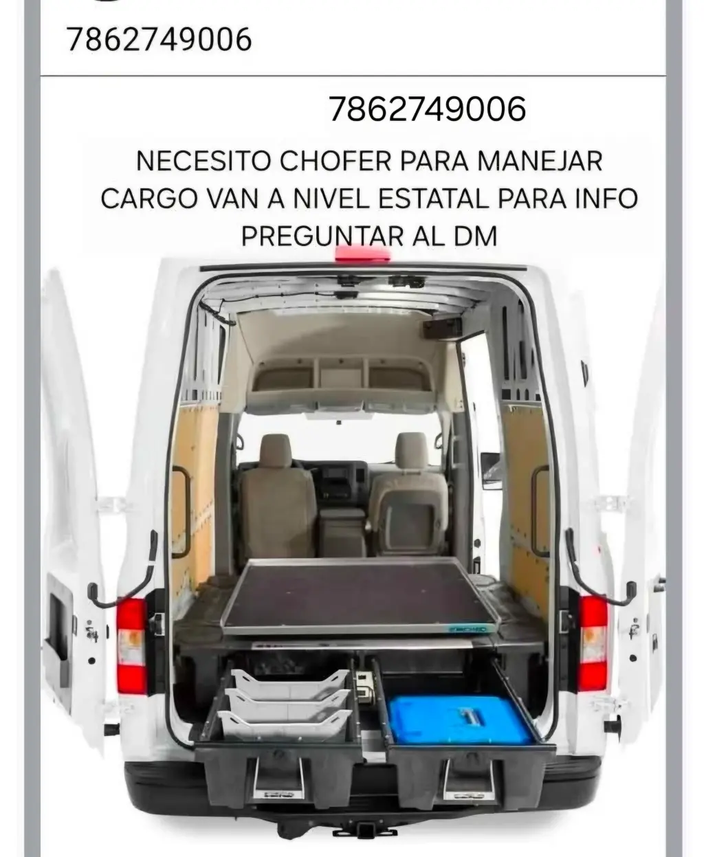 Driver chofer cargo van