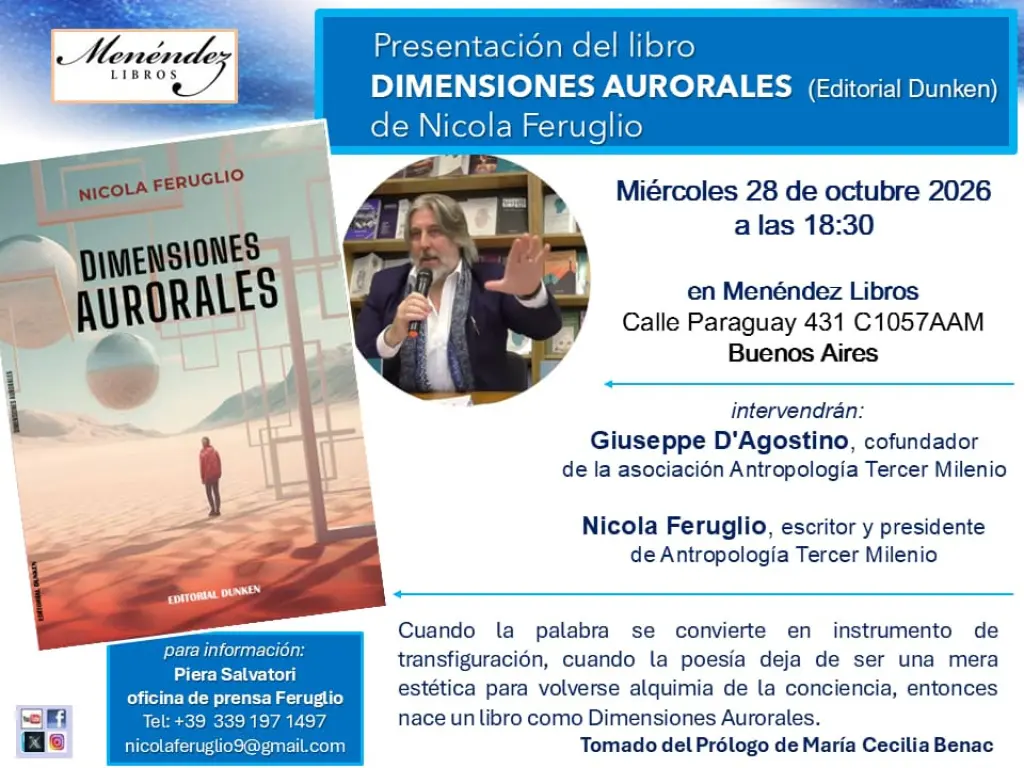 Presentación libro DIMENSIONES AURORALES (Editorial Dunken) de Nicola Feruglio