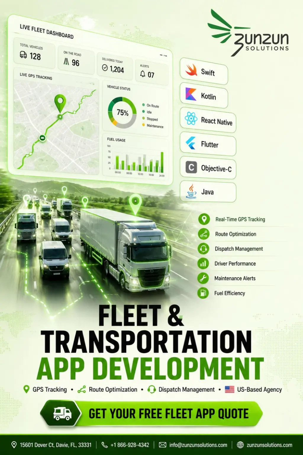 Transportation App Experts | Custom Fleet Solutions Built for the USA