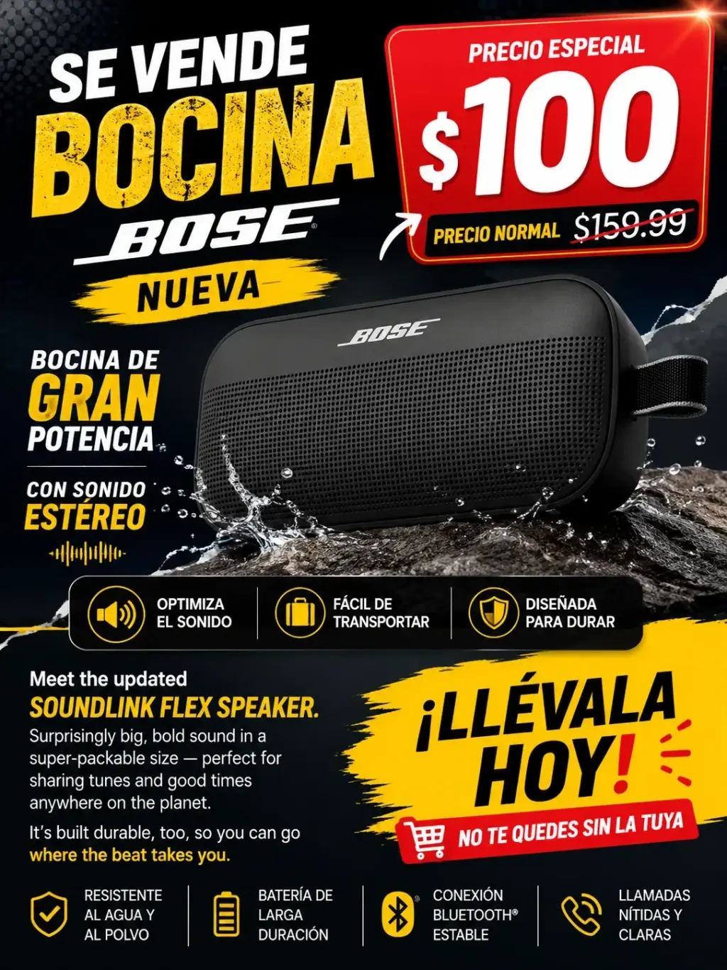 Se Vende Bocina Bose SoundLink Flex Nueva