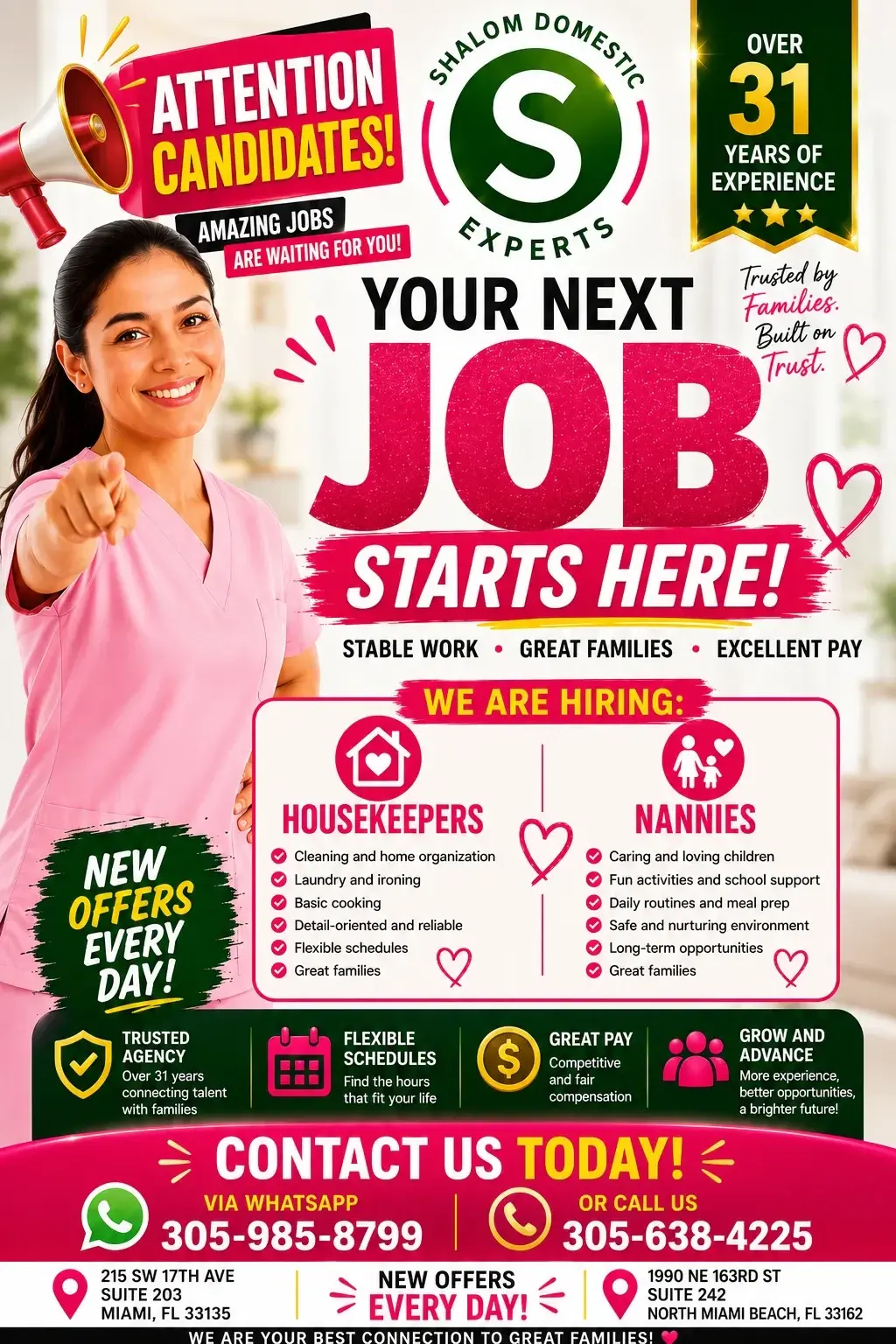 📢 NEW JOB OPPORTUNITIES EVERY DAY! 💕🏠for Housekeepers and Nannies
