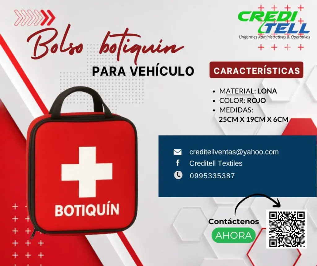 Bolso botiquín para vehículo para primeros auxilios