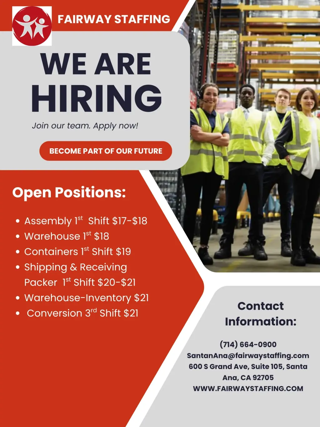 APPLY NOW — POSITIONS ARE OPEN!