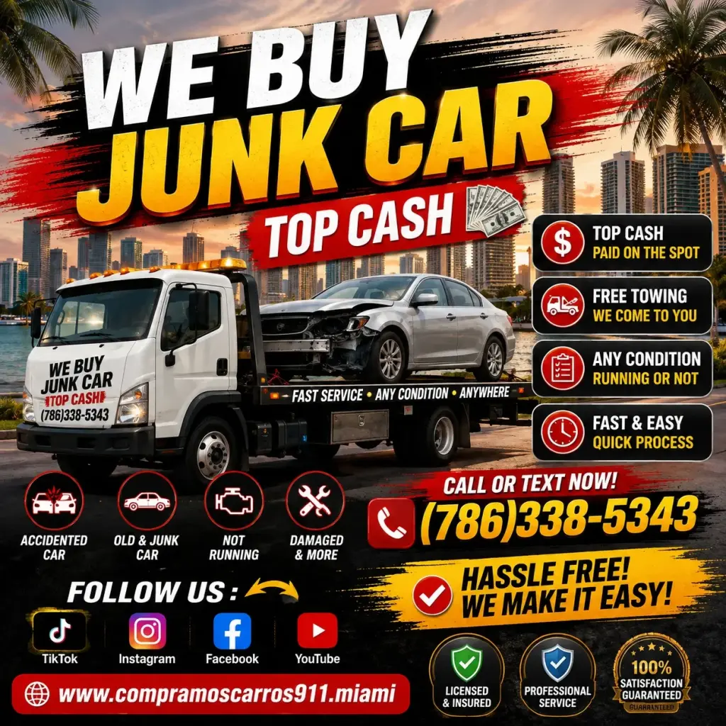 🚗 We buy Junk Cars in Miami 💲