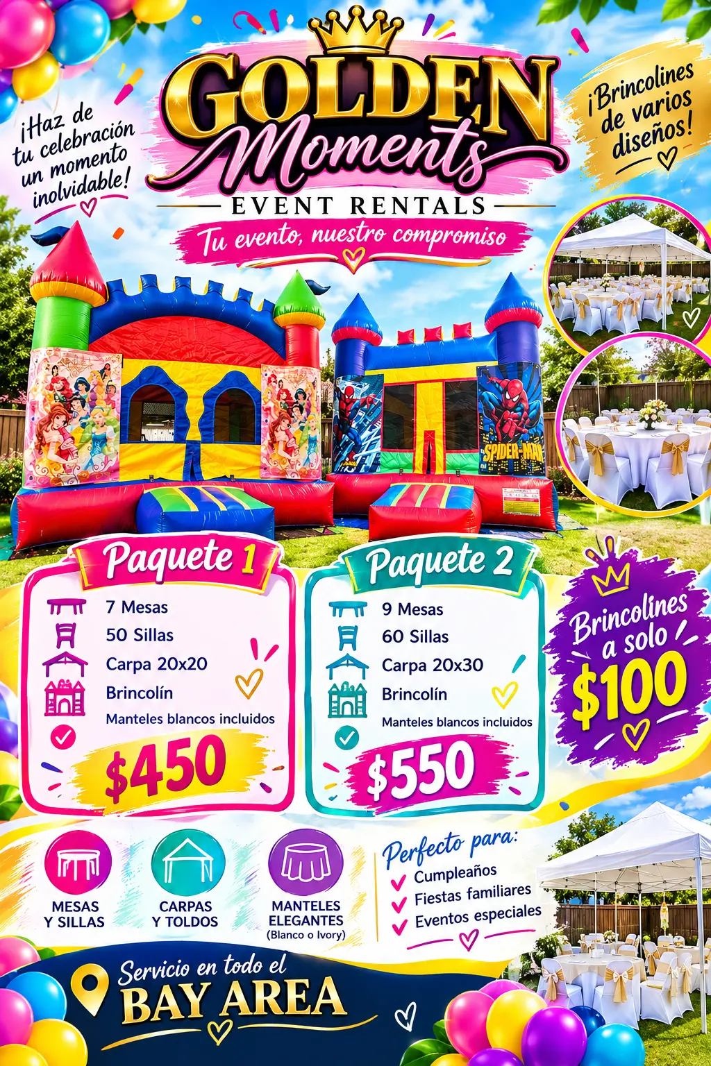 renta de carpas sillas mesas jumpers