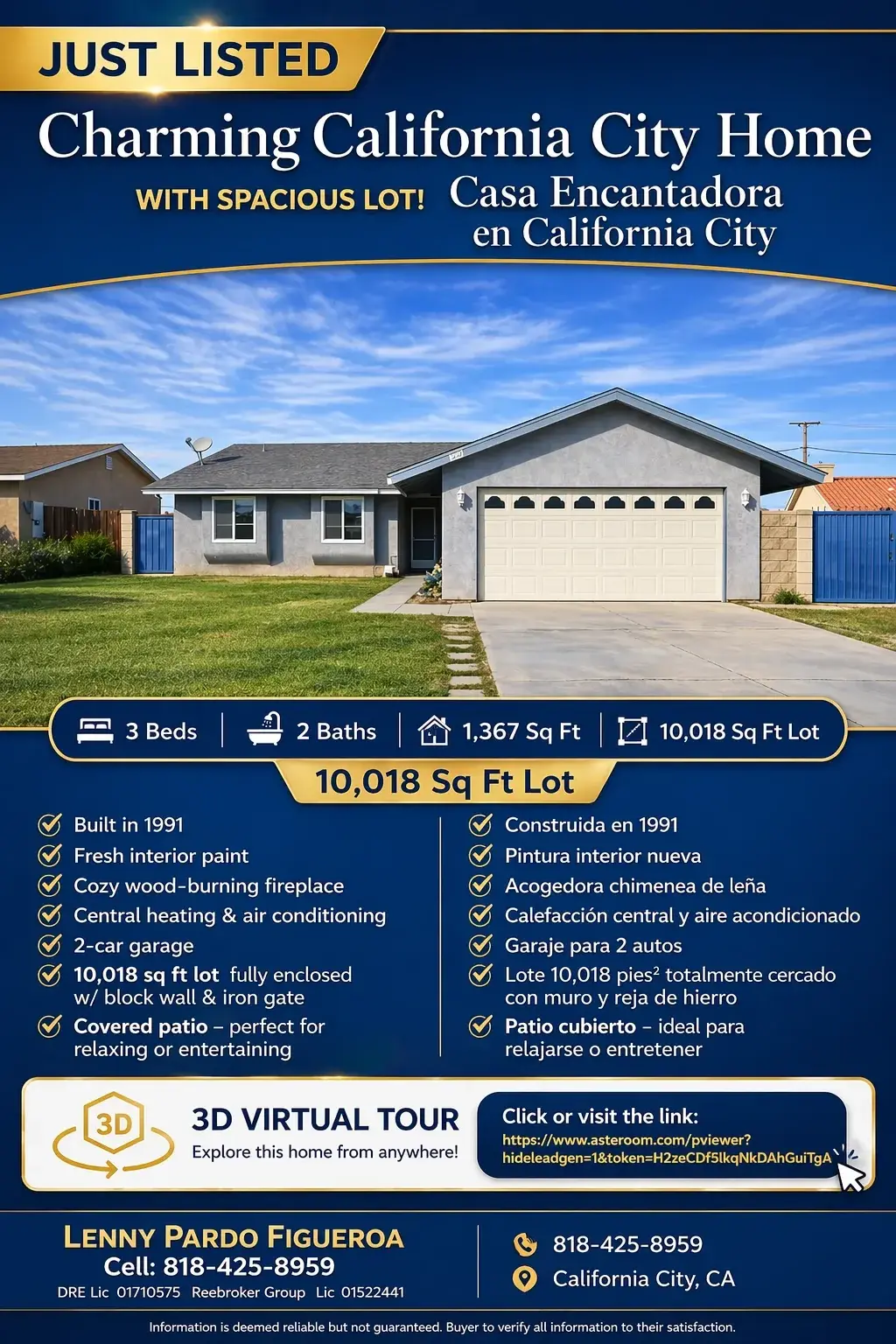 Charming California City Home with Spacious Lot