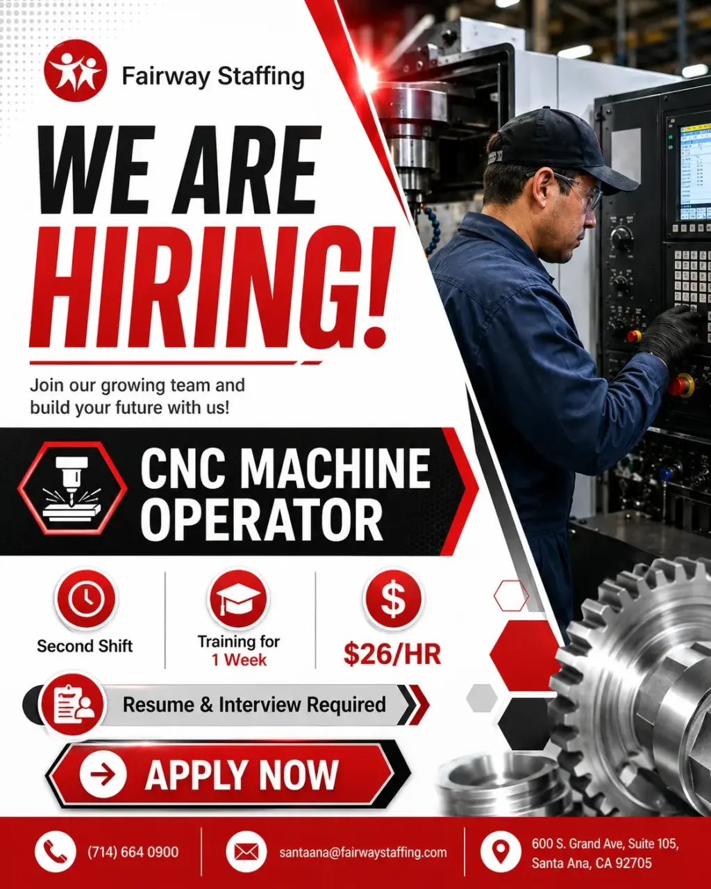 🚨 We're Hiring: CNC Machine Operator 🚨