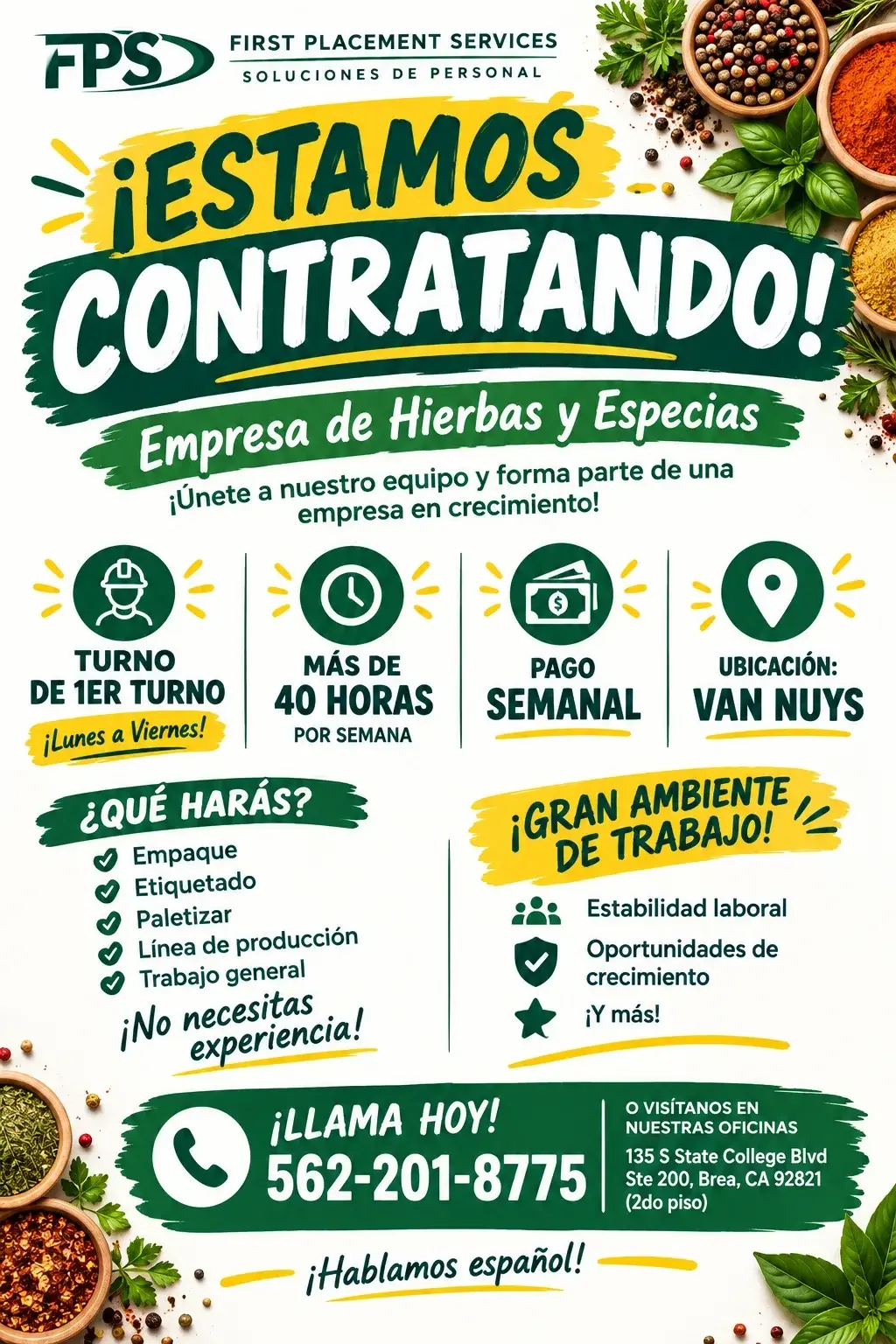 Trabajo de bodega en Van Nuys!