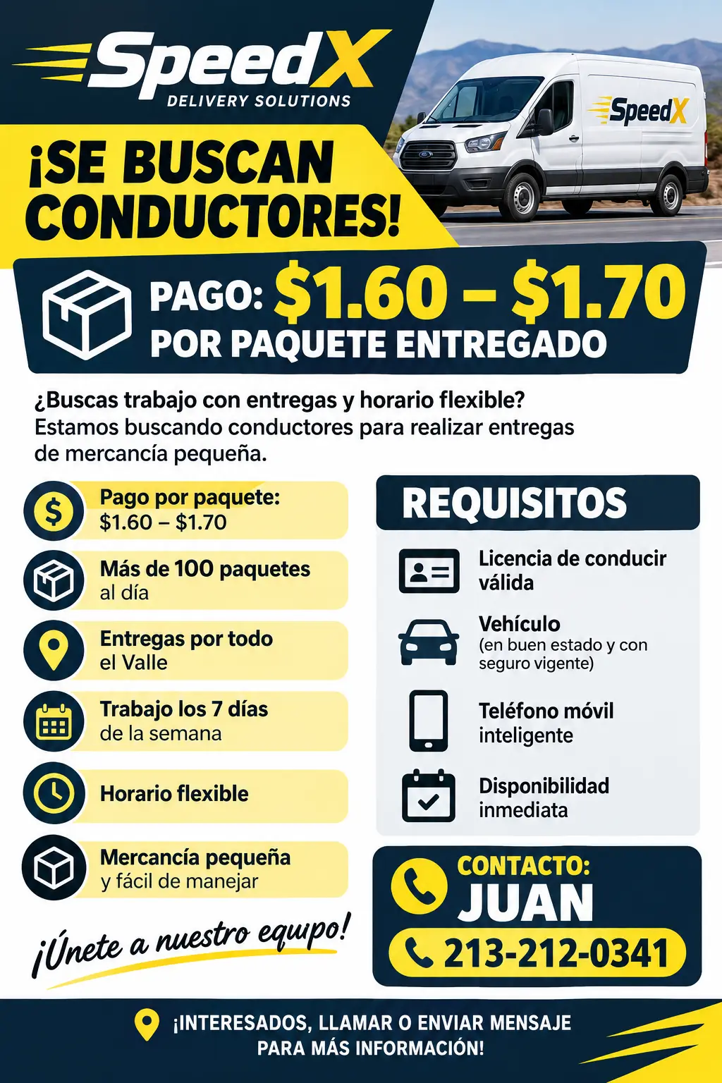 🚨 ¡SE BUSCAN CONDUCTORES! – SPEEDX 🚨