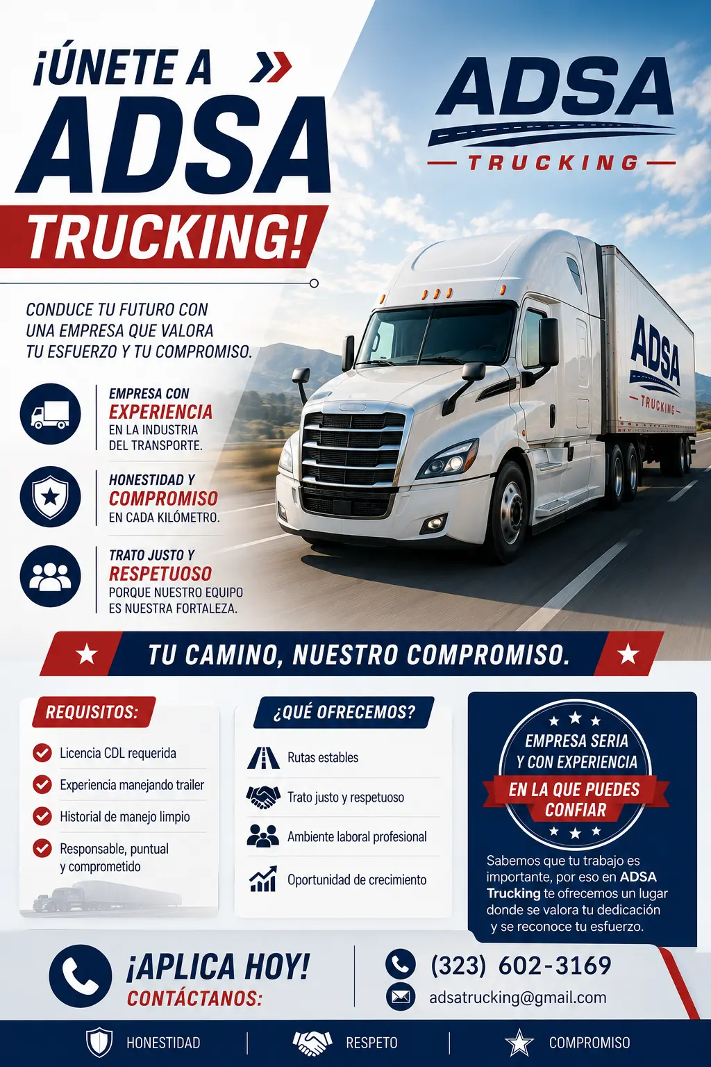 SOLICITAMOS CHOFERES DE TRAILER