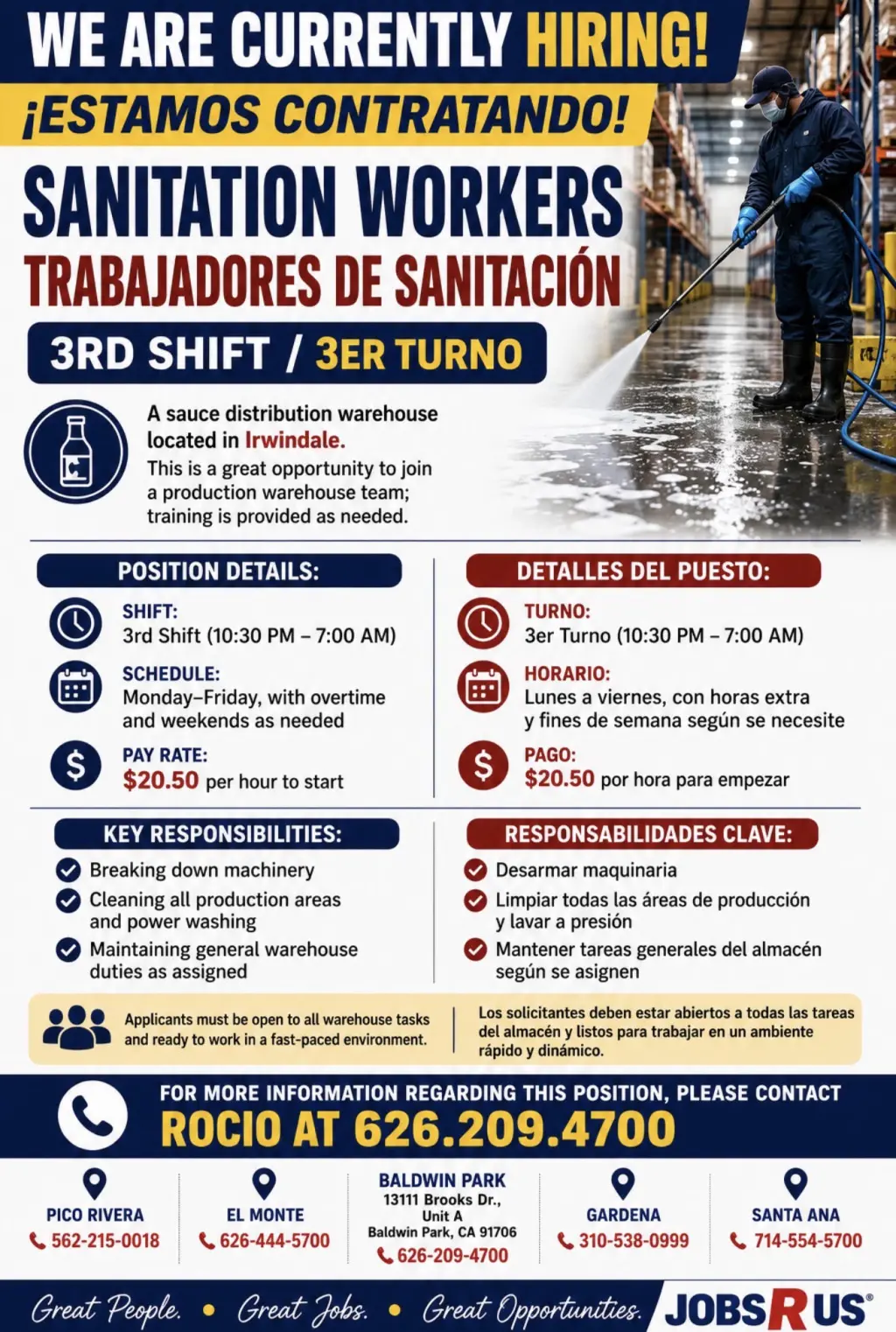 Trabajador de Saneamiento – 3er Turno