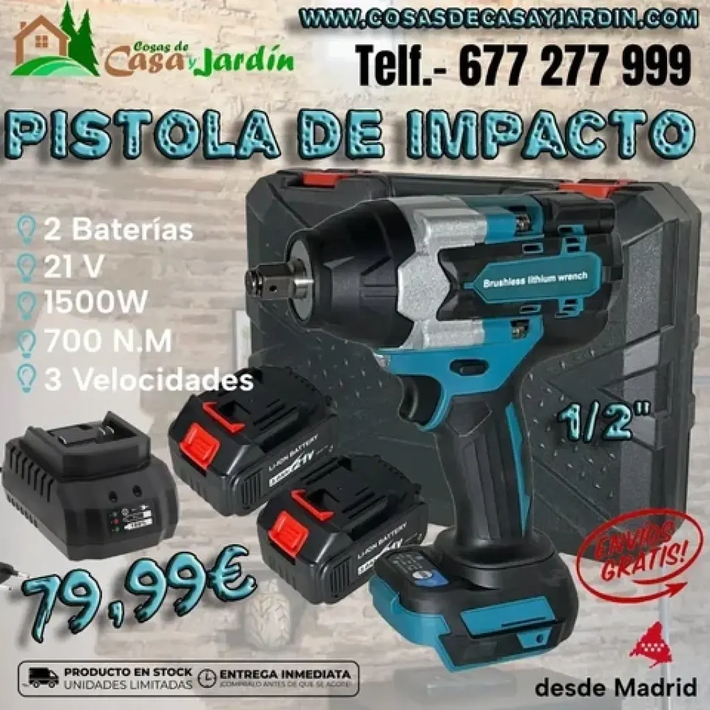 Pistola de Impacto de 1/2" a b