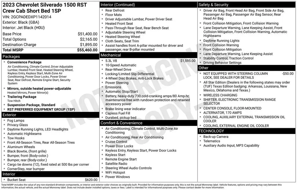 Chevrolet Silverado 1500 2023 4x2 RST 4dr Crew Cab 5.8 ft. SB