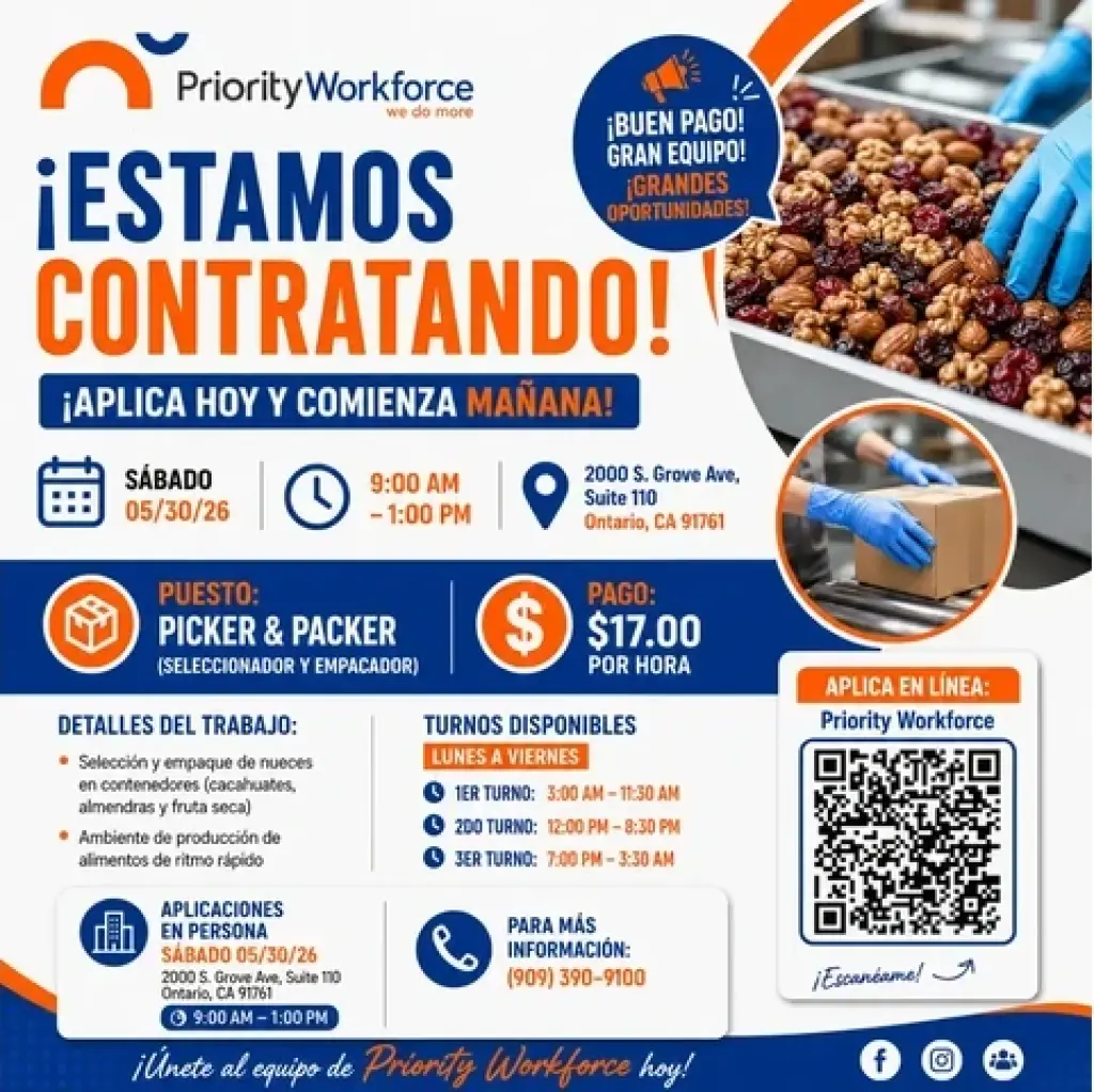 ¡ESTAMOS CONTRATANDO!