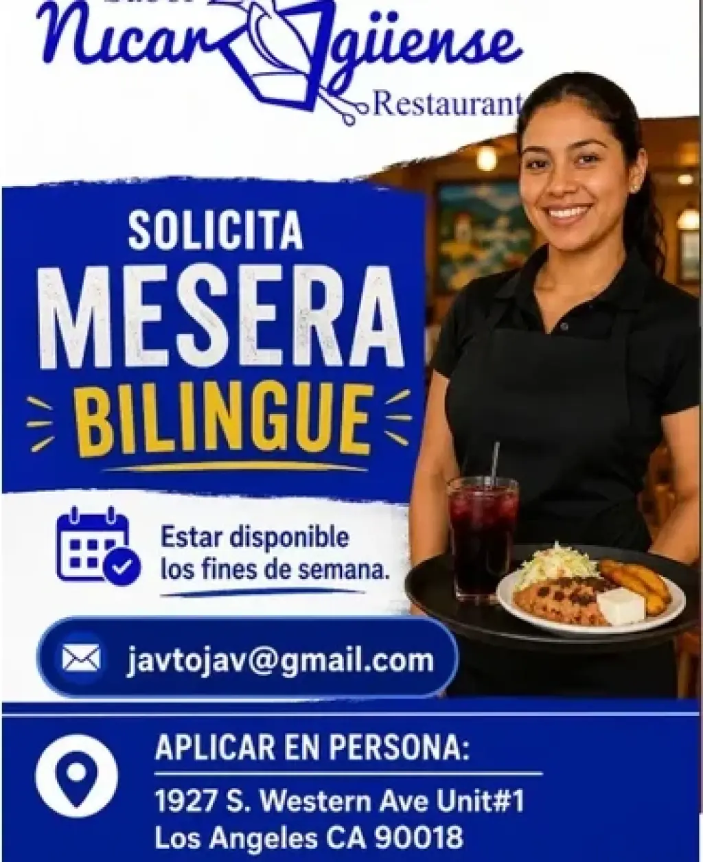 SOLICITO MESERA📍