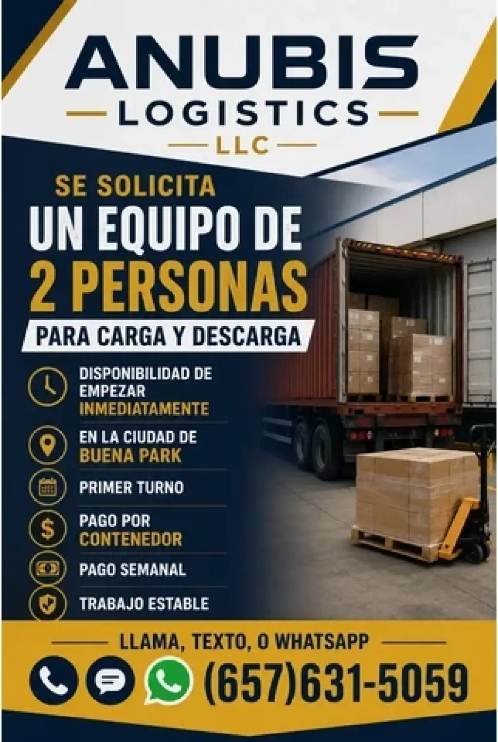SE SOLICITA UN EQUIPO DE DOS