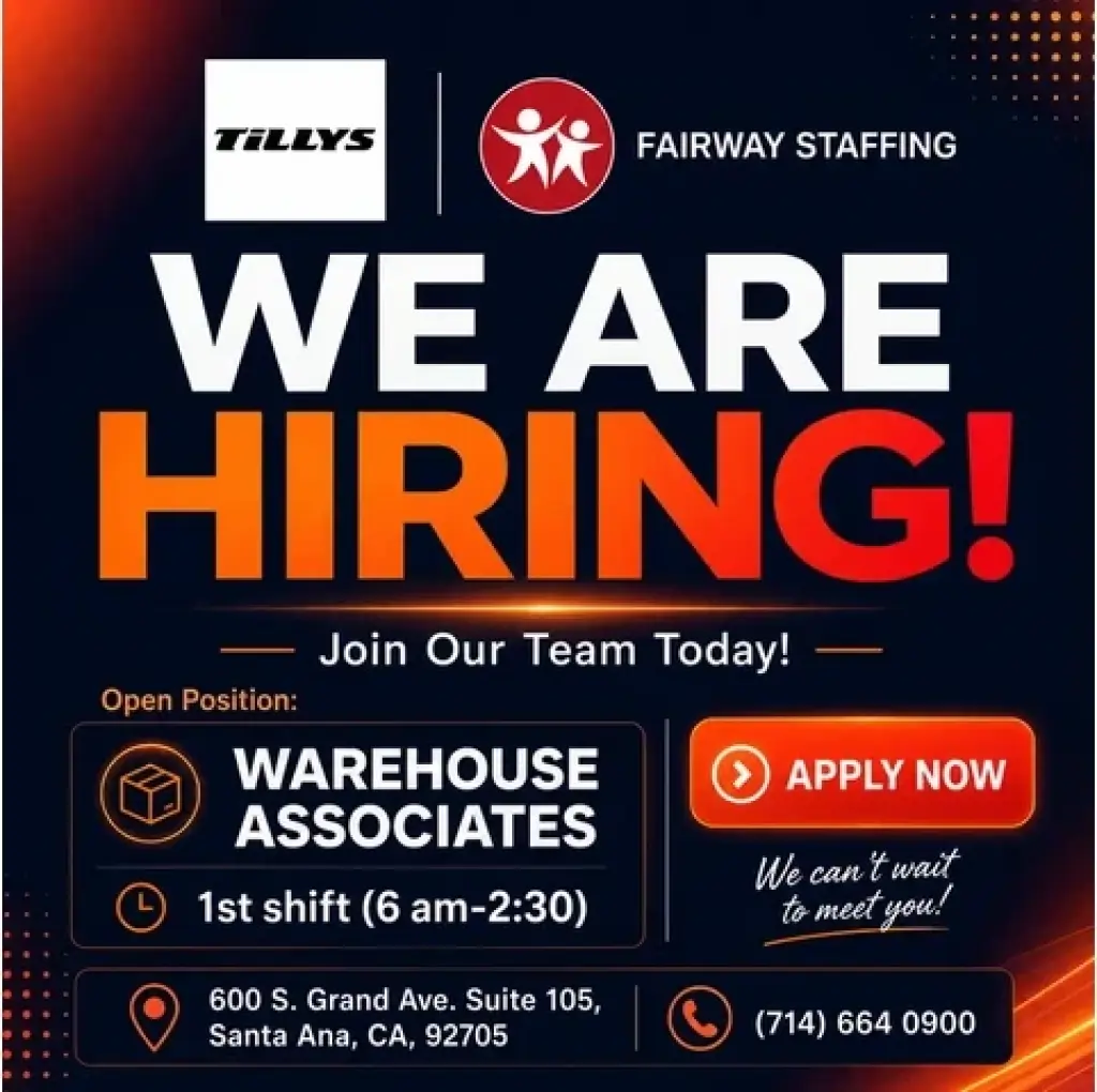 Hiring for Tilly's Warehouse