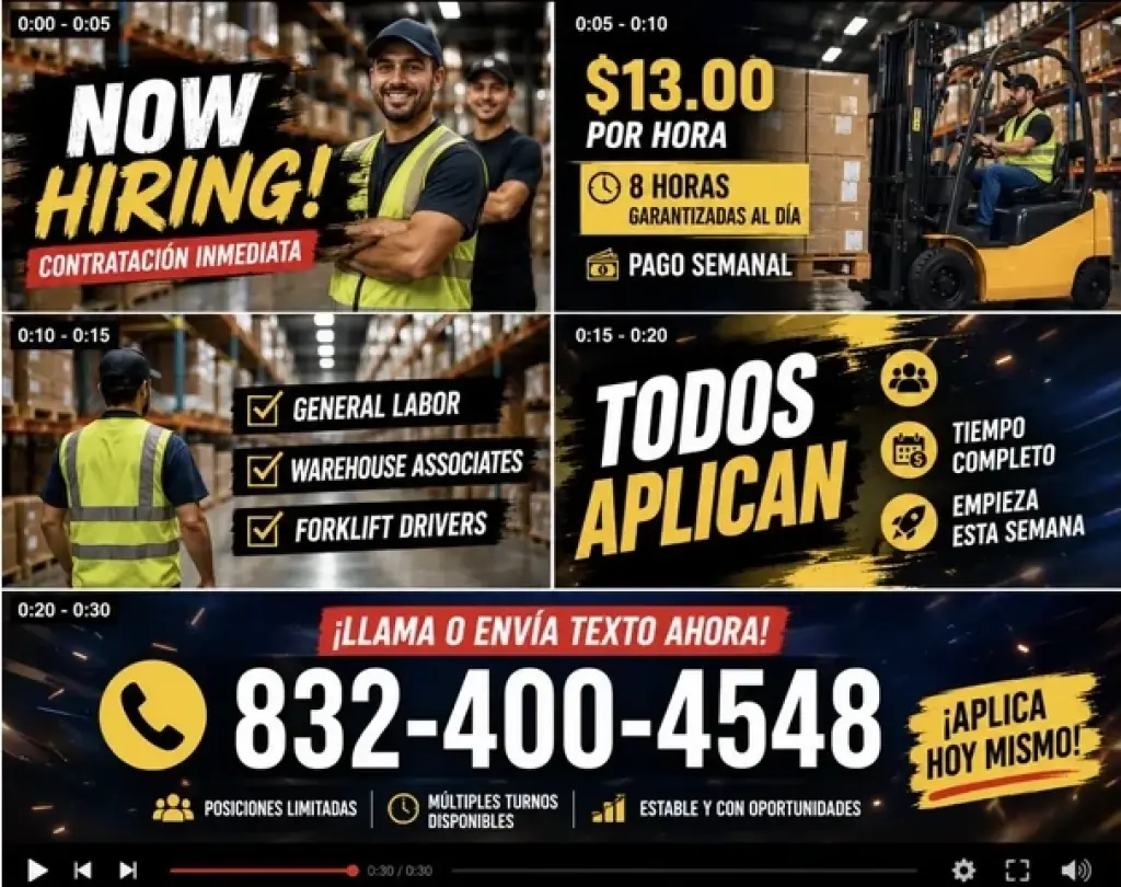 Now hiring trabajos para todos