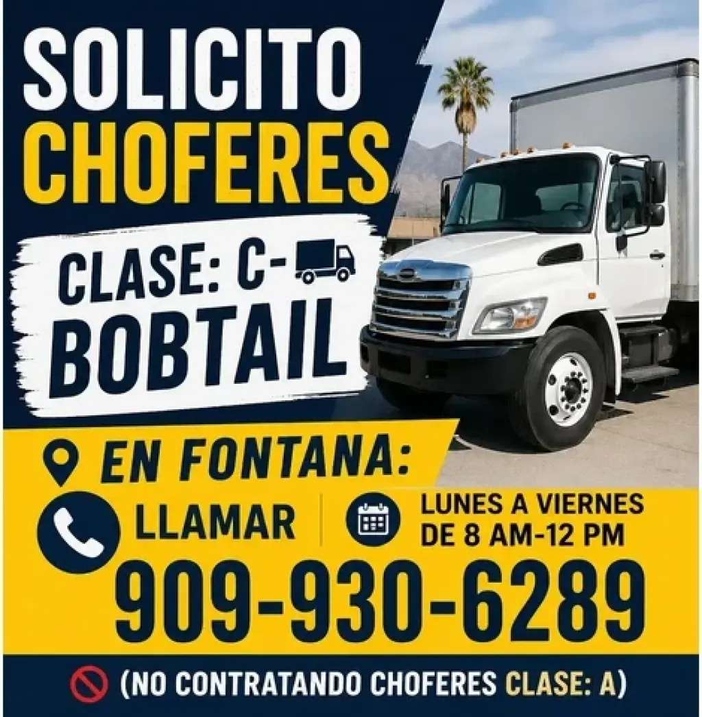 CHOFERES CLASE: C 🚚Bobtail📍