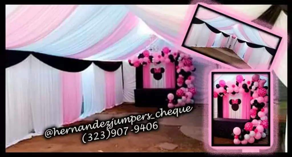 Water slide carpas mesas silla