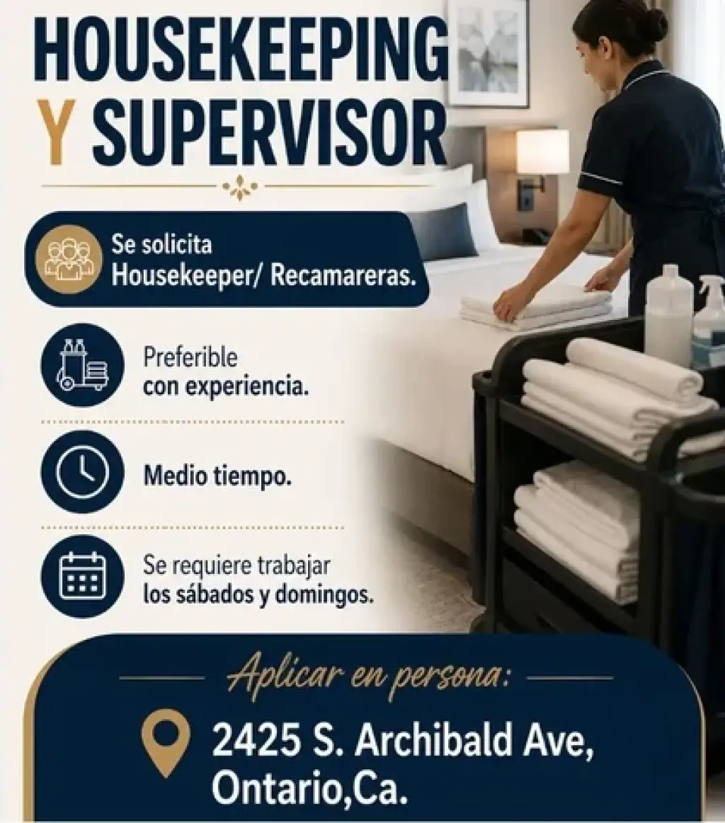 HOUSEKEEPING Y SUPERVISOR📍