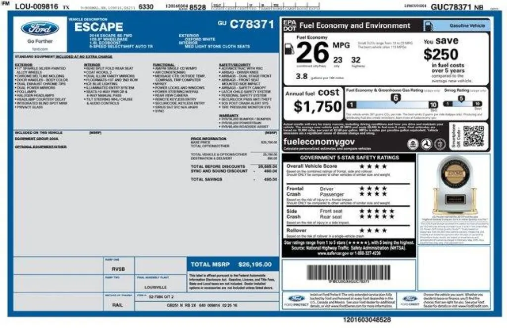 Ford Escape 2016 SE 4dr SUV