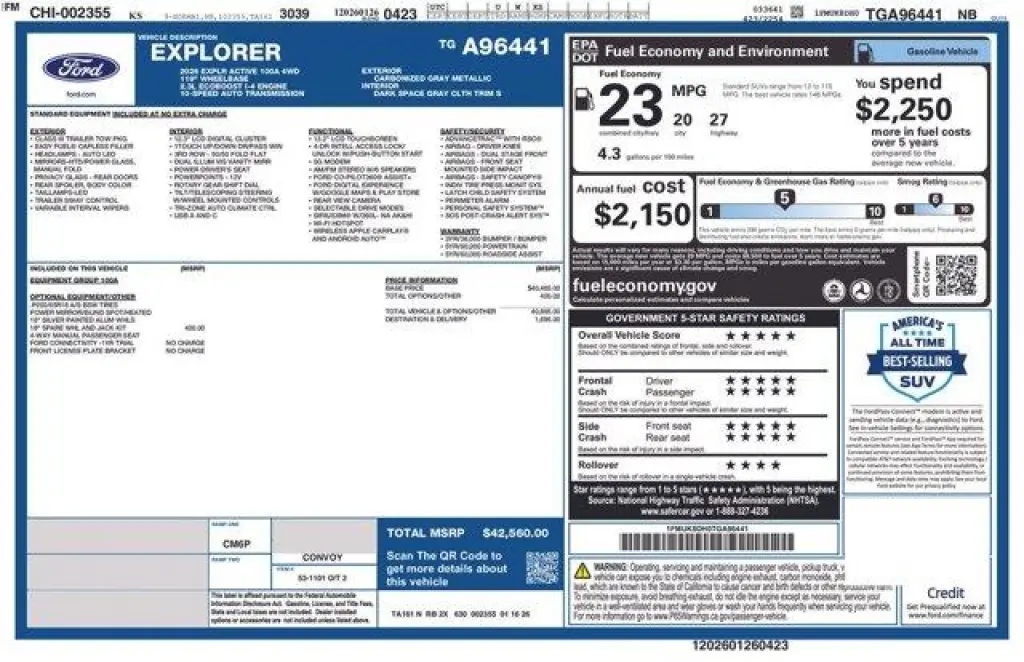 Ford Explorer 2026 AWD Active 4dr SUV