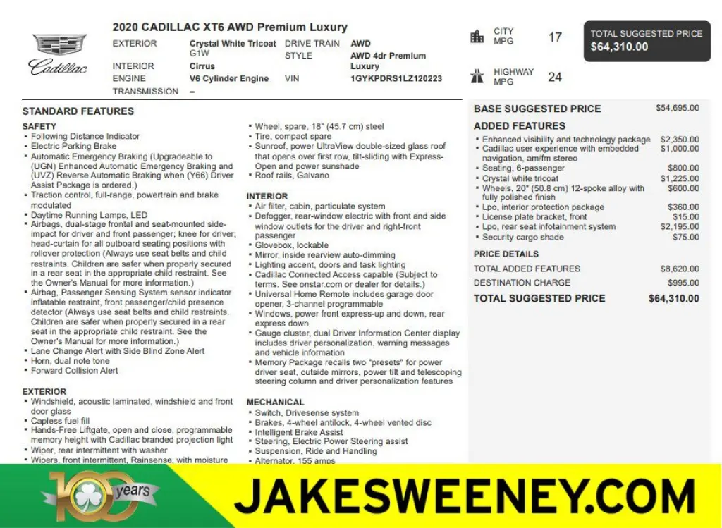 2020 CADILLAC XT6
