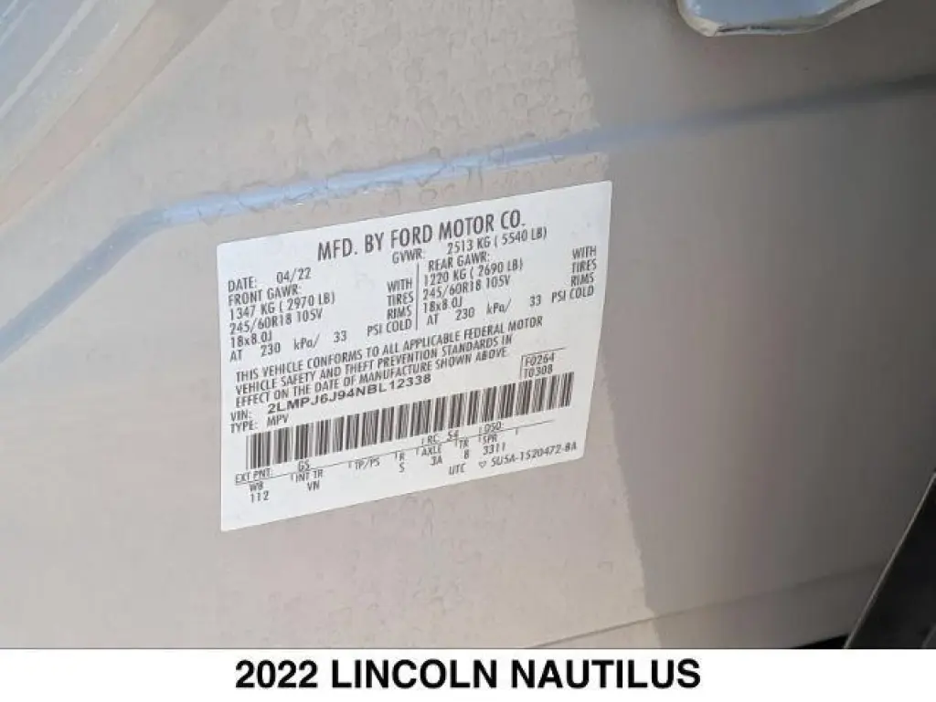 Lincoln Nautilus 2022 Standard 4dr SUV