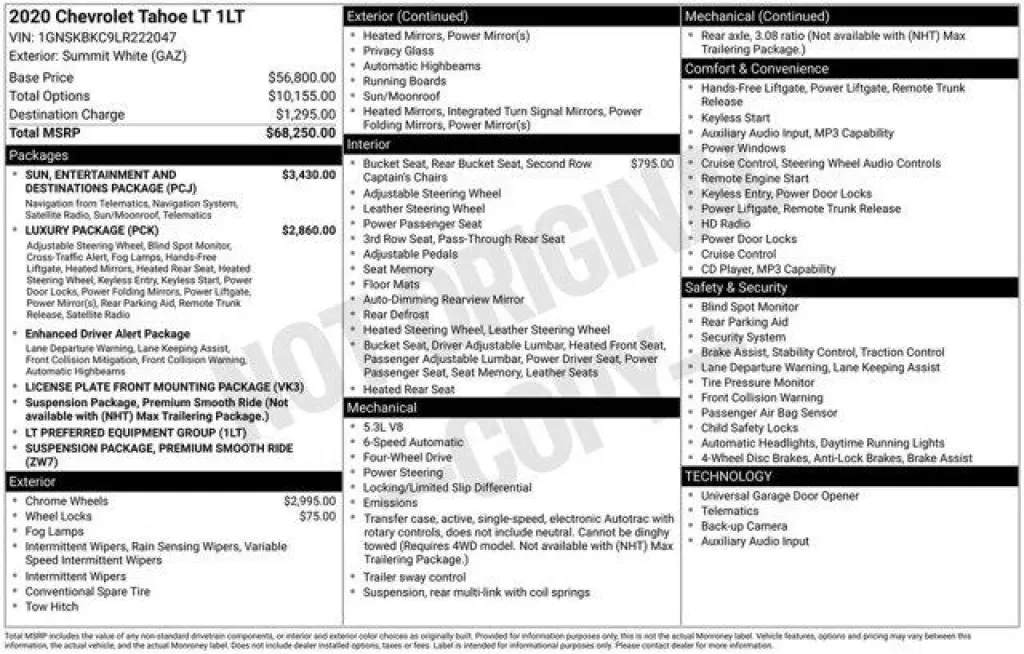 Chevrolet Tahoe 2020 4x4 LT 4dr SUV