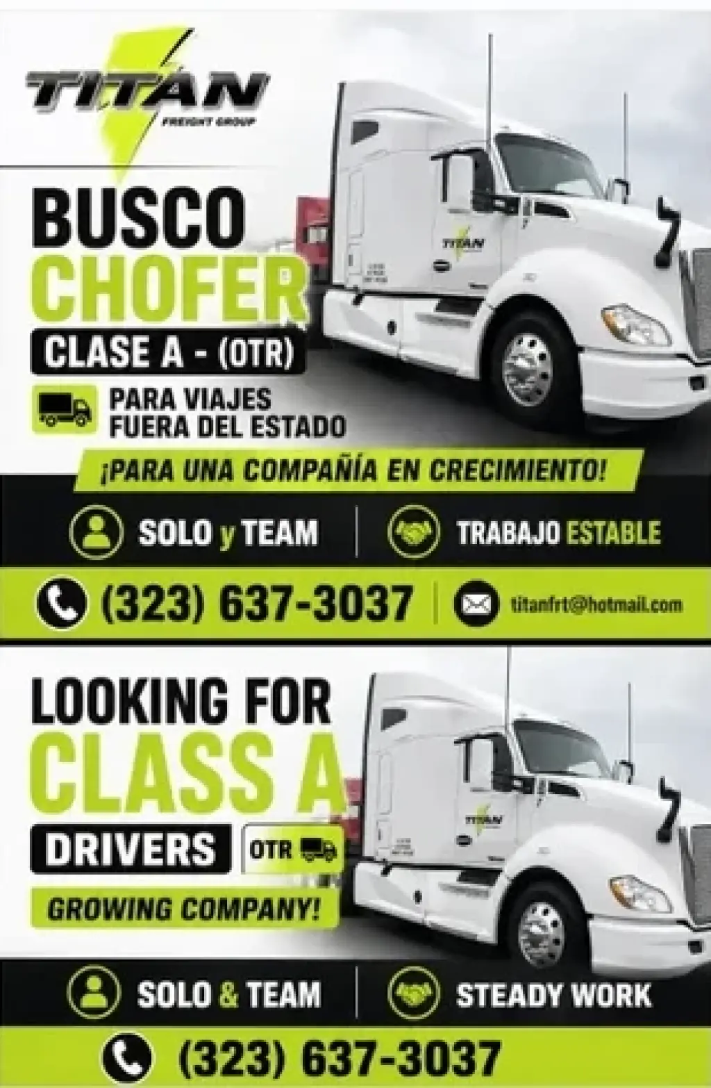 🚚BUSCO CHOFER CLASE A (OTR)🚚