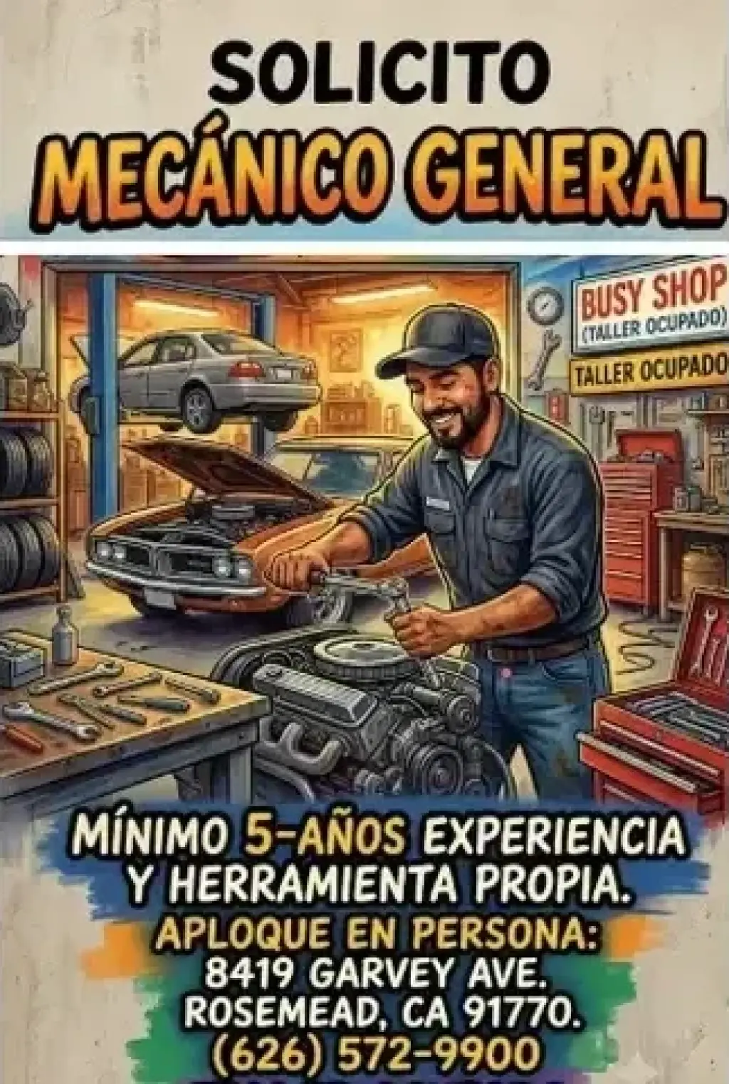 SOLICITO MECÁNICO GENERAL