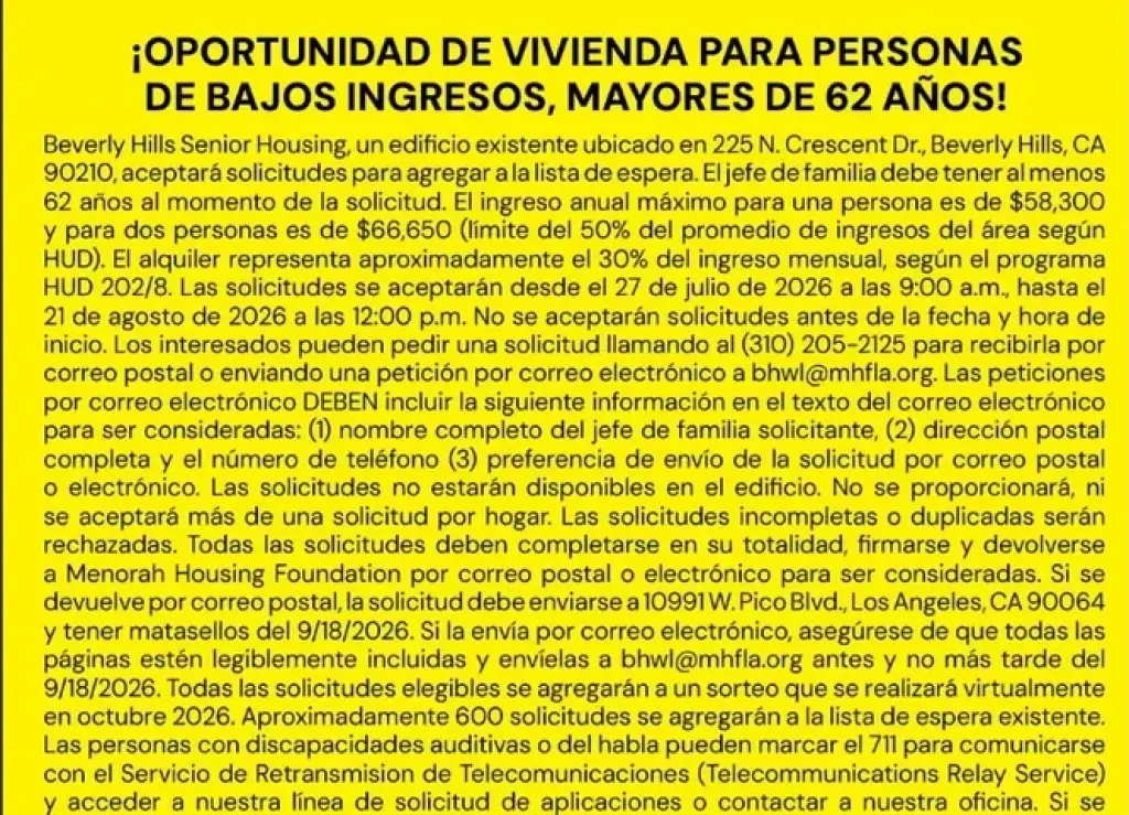 ¡ADULTOS MAYORES DE 62+ AÑOS!