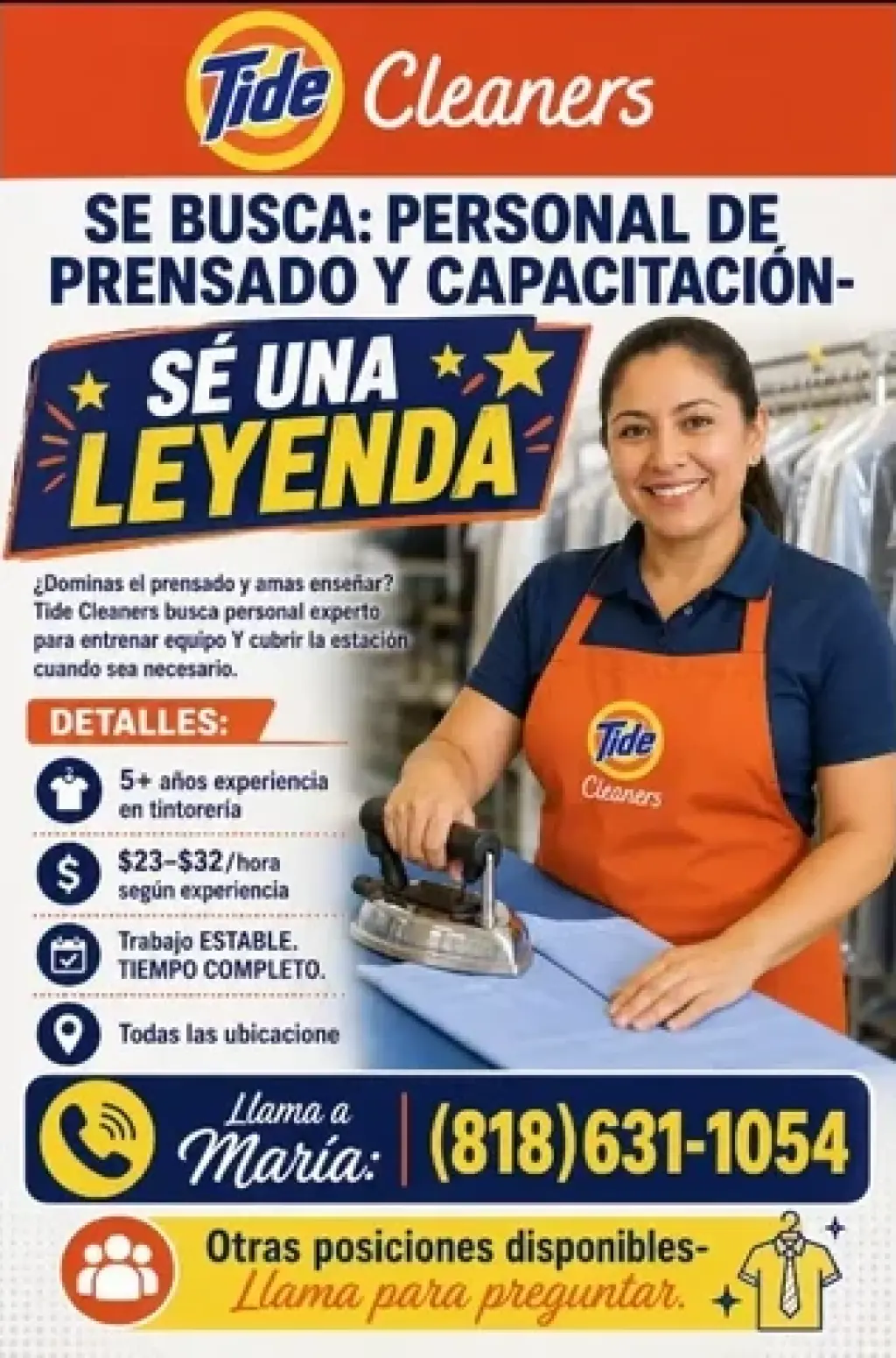 TIDE CLEANERS SOLICITA