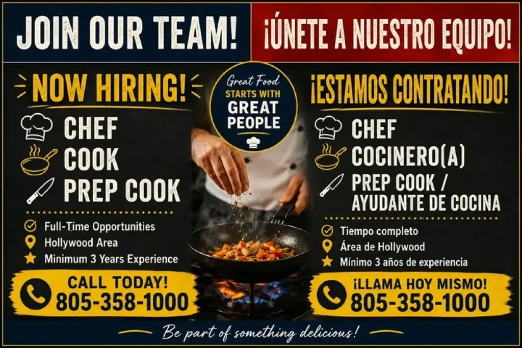 🔥 NOW HIRING | ¡CONTRATANDO !