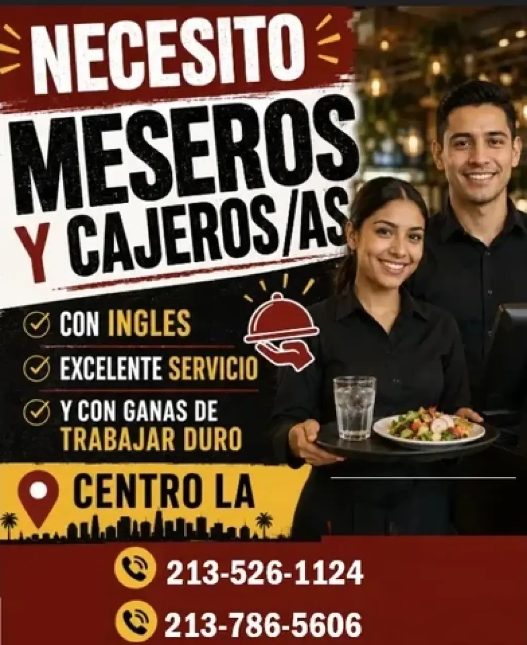 MESEROS Y CAJEROS/AS