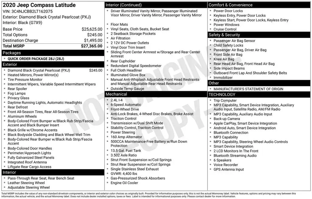 Jeep Compass 2020 Latitude 4dr SUV