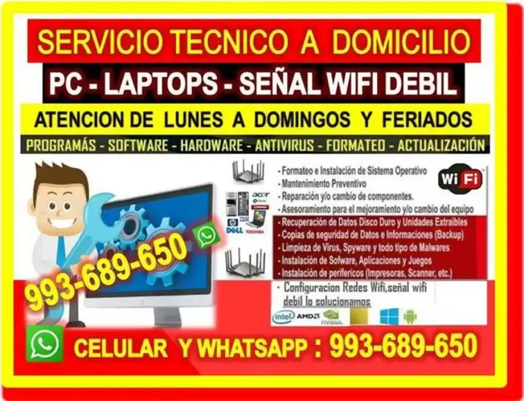 SOPORTE TECNICO WIFI PC LAPTOP