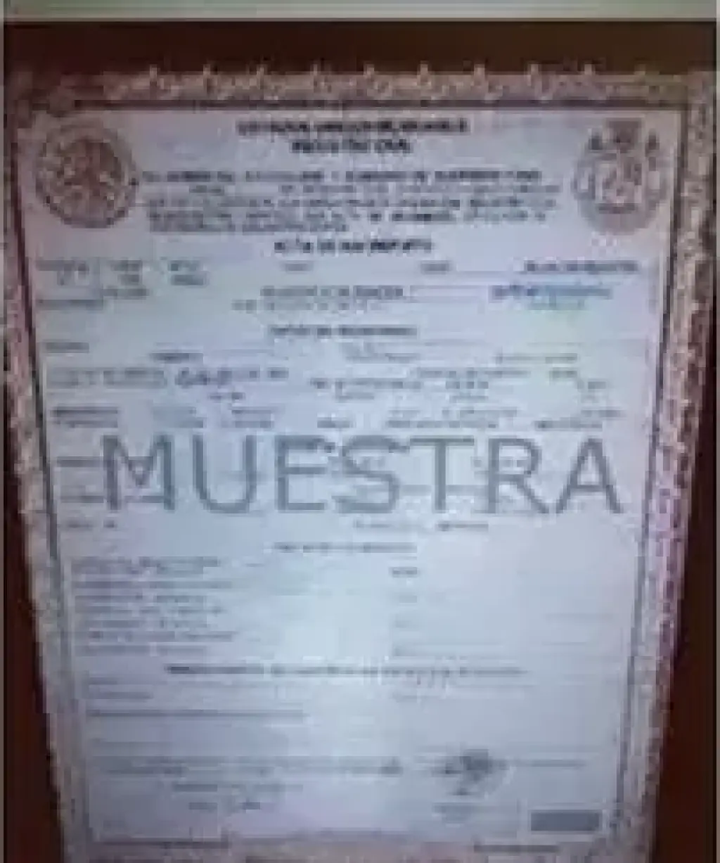 Disponible Acta de Nacimiento