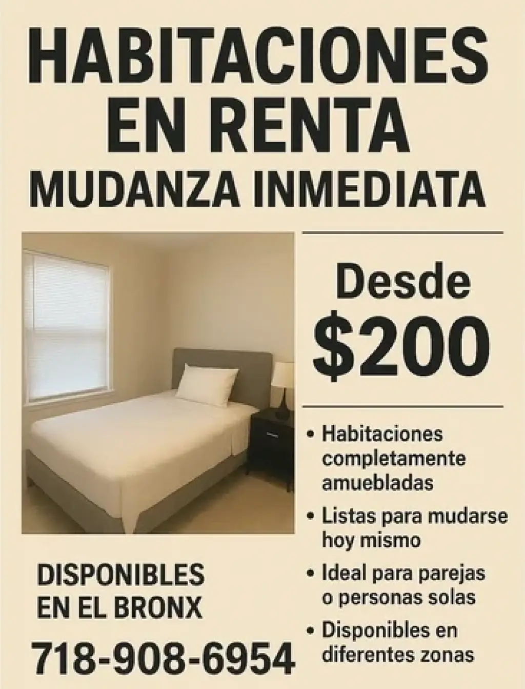 💥 CUARTOS DISPONIBLES BRONX