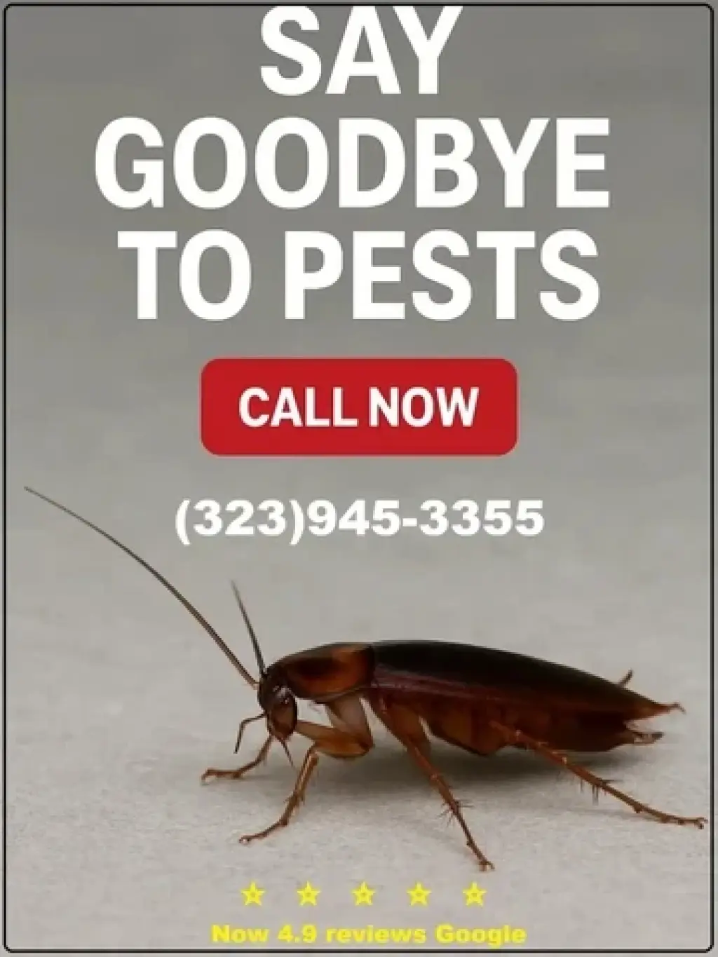 ROACHES CONTROL (323)945-3355.