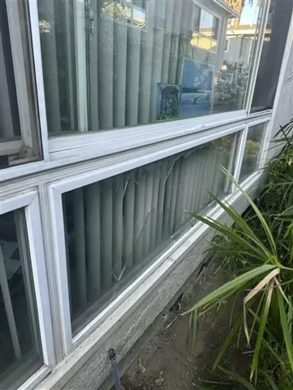 Shower door broken glass