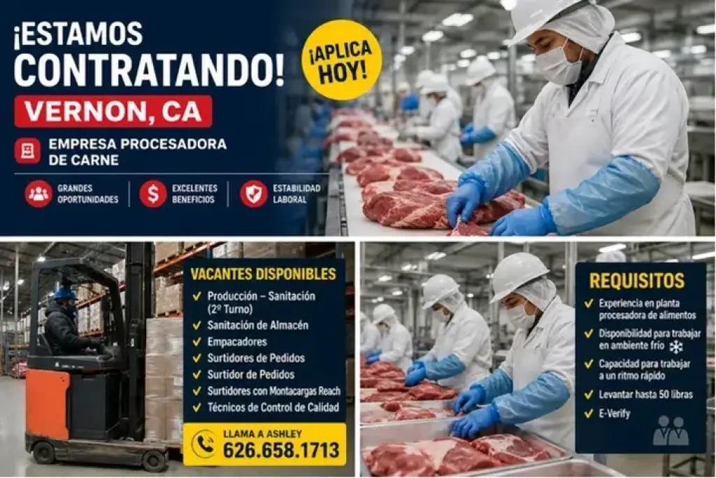 ¡MUCHOS TRABAJOS EN VERNON!