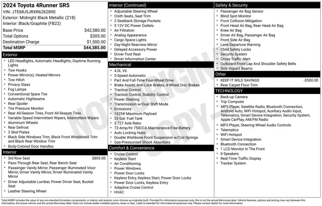 Toyota 4Runner 2024 4x4 SR5 4p SUV