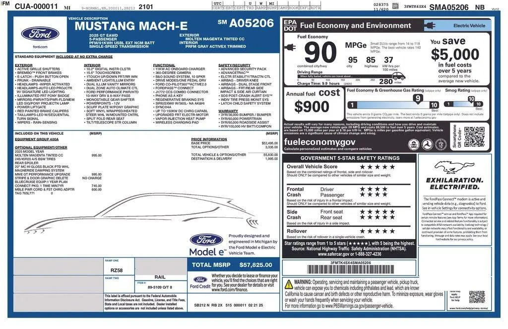 Ford Mustang Mach-E 2025 AWD GT 4p SUV