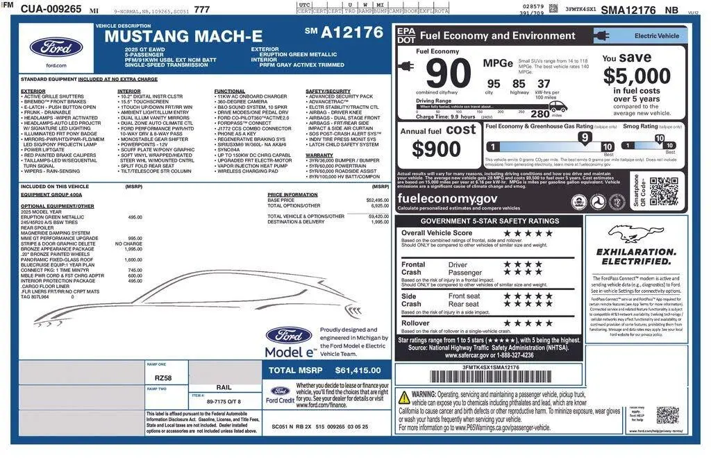 Ford Mustang Mach-E 2025 AWD GT 4p SUV