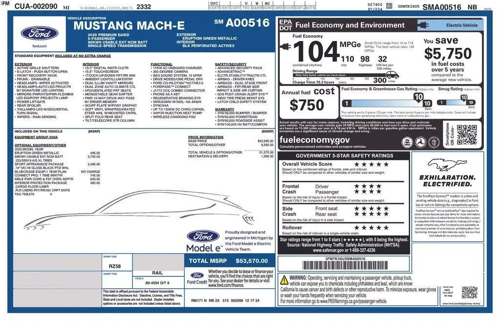 Ford Mustang Mach-E 2025 AWD Premium 4dr SUV