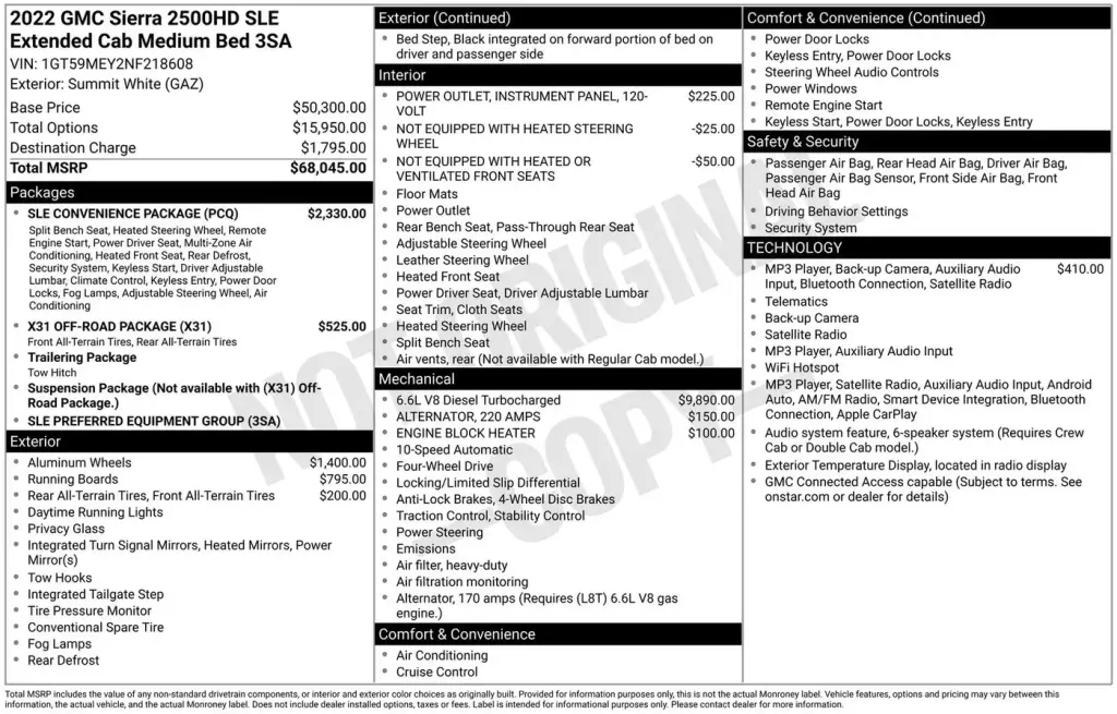 GMC Sierra 2500HD 2022 4x4 SLE 4dr Double Cab SB